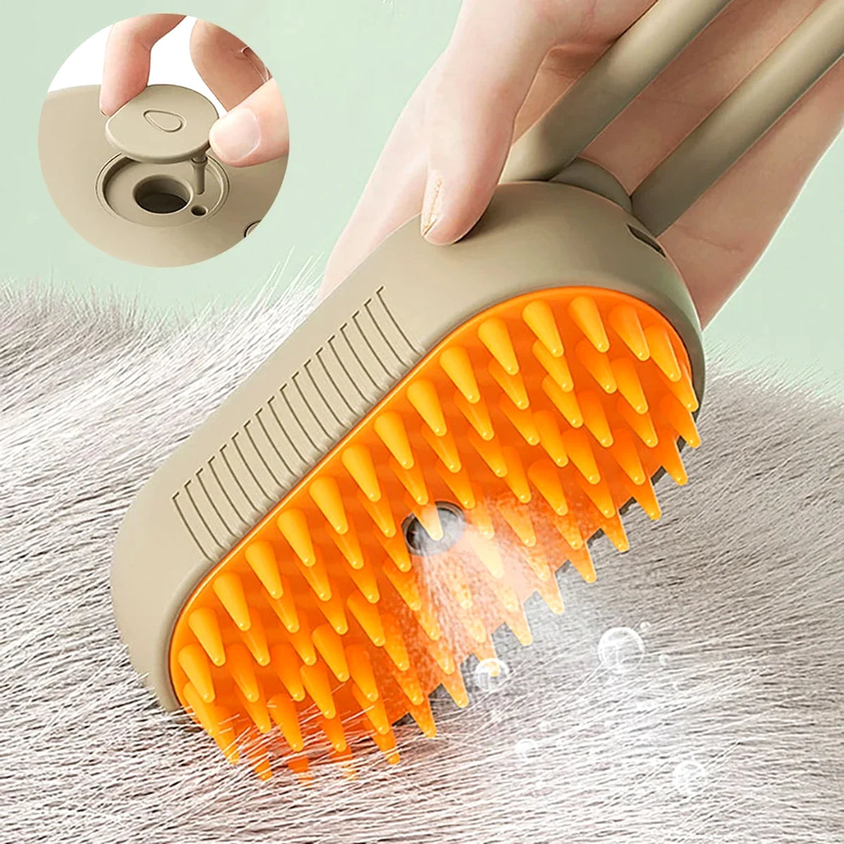 Brosse vapeur pour chat et chien à picots silicone