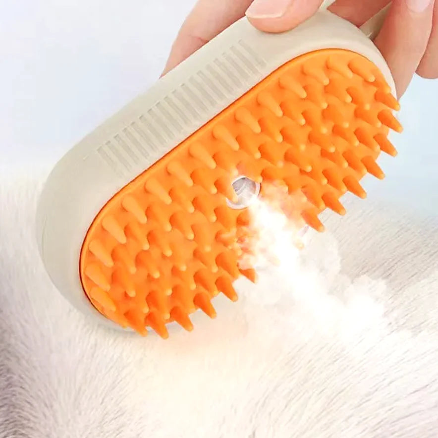 Brosse vapeur pour chat et chien à picots silicone