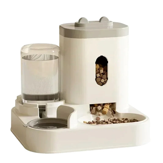 Distributeur croquettes et eau pour chat et chien